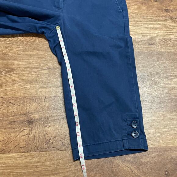 Talbots Solid Navy Blue Pedal Pusher Shorts Size 6P Small Petite Stretch Capris - Picture 6 of 8